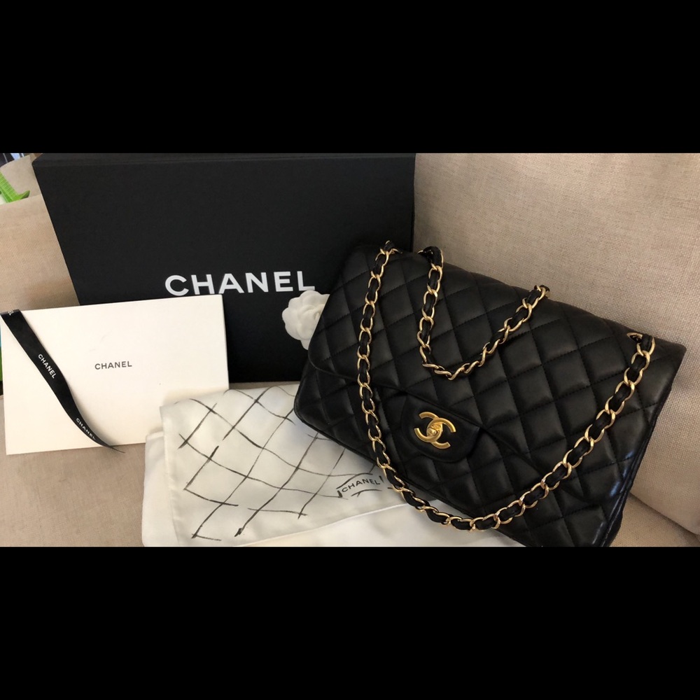 Chanel jumbo Lambskin golden hardware double flap - Picture 4 of 8